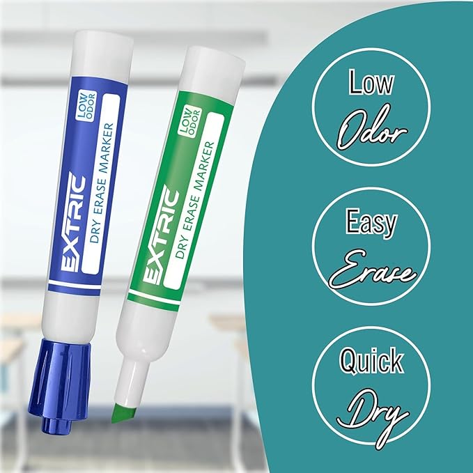 EXTRIC Dry Erase Markers Bulk 48 Pack, Whiteboard Markers Bulk 8 Colors Chisel Tip White Board Marker, Thick Dry Erase Marker for Teachers and Students-DeskLoop Office