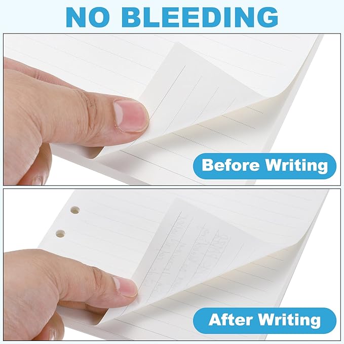 PATIKIL B5 Ruled Refills Inserts 9-Ring Binder Loose Leaf Planner Filler Paper Planner Inserts, 160 Sheets/320 Pages, Lined, White-DeskLoop Office