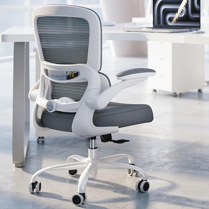 TRALT Office Chair - Ergonomic Desk Chair with Adjustable Lumbar Support, Mesh Computer Chair, Executive Chairs for Home Office Comfortable Lumbar Support (White)-DeskLoop Office