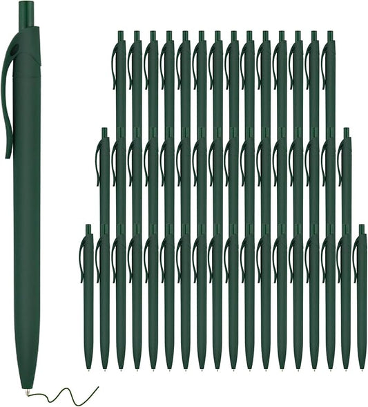 deegtran Pens Bulk, 50 Pack No Bleed Green Click Pens, Wholesale Retractable Ballpoint Pens, Pens Medium Point, Smooth Ink Pens, 1.0MM Green Ink-DeskLoop Office