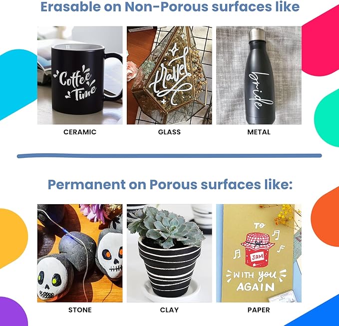 Chalkola White Chalk Markers for Blackboard, Chalkboard Sign, Window, Bistro, Car, Glass (5 Pack 6mm) - Liquid Chalkboard Markers Erasable - Paint Chalk Pens Washable Ink Reversible Tip-DeskLoop Office