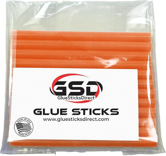 Mini Size Hot Melt Glue Sticks for Glue Gun - Bulk 4in Burnt Orange Glue Sticks - Great for Art Craft Repairs & Compatible w/Most Glue Guns - 5/16" X 4" (24 Sticks) - Made in USA-DeskLoop Office