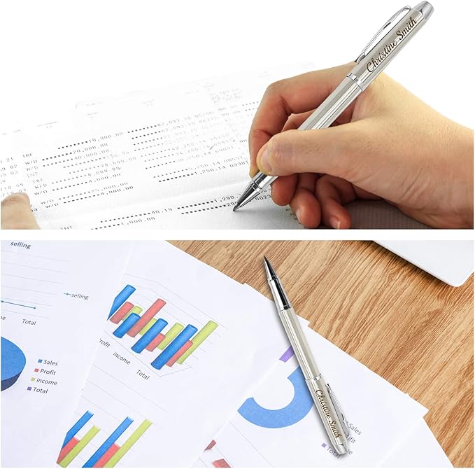 Amlion Personalized Pens Custom Engraved Pen with Name, Refillable Medium Refill, Personalized Gifts for Men Women-DeskLoop Office