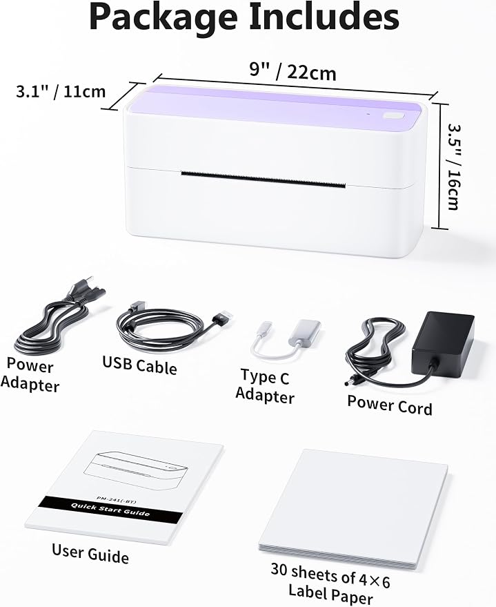 Phomemo Bluetooth Thermal Label Printer, 241BT 4X6 Wireless Shipping Label - Image 7