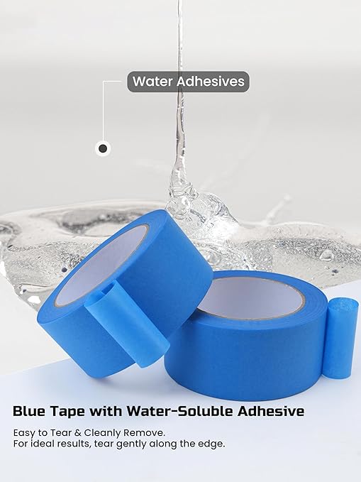 Lichamp Blue Painters Tape Bulk, 10 Pack 1.9 inch Wide by 55 Yards Tape, Blue Tape for Crafts Arts-DeskLoop Office