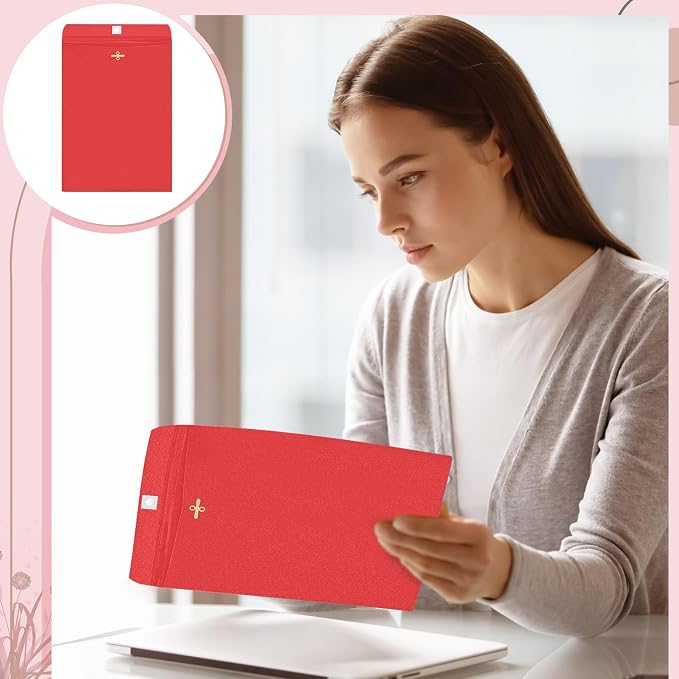 Geyee 100 Pcs Clasp Manilla Envelopes 6 x 9 Inch Gummed Colored Envelopes - Image 6