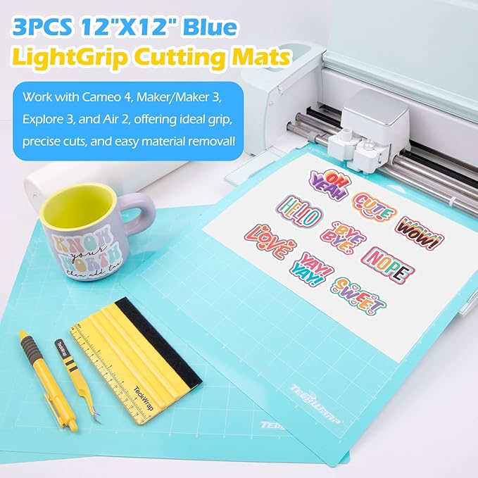 TECKWRAP Printable Vinyl Sticker Paper, (MatteGlossyTransparent) Inkjet Printable Sticker Vinyl, A4 30PCS Photo Paper for Craft, Stickers, Labels All-in-One Tools & Accessories Bundle Kit-DeskLoop Office