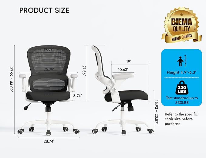 TRALT Beige Gaming Chair - Ergonomic Office Chair with Back Support, Home Office Desk Chairs, Computer Chair, 330lbs Wide Seat Big and Tall Office Chair for Professionals (White Black)-DeskLoop Office