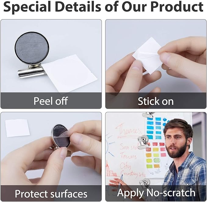 VNDUEEY 12 Pack Fridge Magnet Refrigerator Magnets, Strong Magnetic Clips, Magnet Clips for Whiteboard, Locker, Photo Displays, Kitchen, Office Organizing Decorating-DeskLoop Office