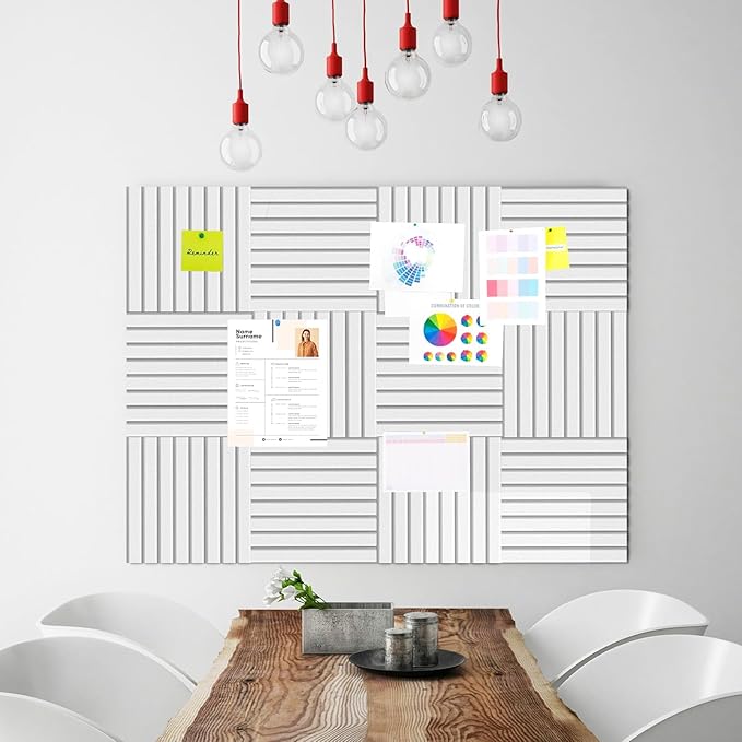 Cork Boards for Walls 48" x 36" Felt Board Alternative, 12 Pack Felt Wall Tiles Bulletin Board, Large Cork Board for Office Pin Board Tack Board Cork Boards-DeskLoop Office