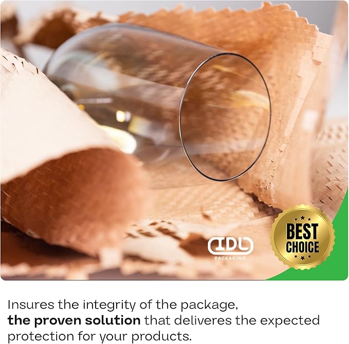 IDL Packaging HexaFil Honeycomb Packing Kraft Paper 15" x 1700' in Self-Dispensed Box - Patented Cushioning Box Filler for Void Filling, Moving, Shipping - Alternative to Bubble Plastic-DeskLoop Office