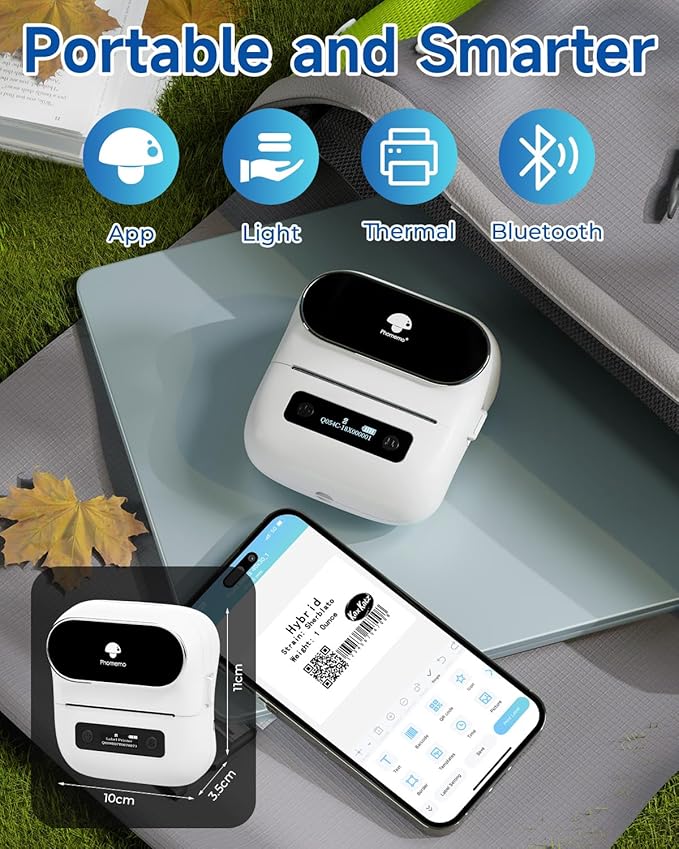 Phomemo M220 Label Maker, New Flagship 3.14 Inch Bluetooth Portable Thermal Label Printer for Barcode, Address, Labeling, Mailing, File Folder, Easy to Use, Support Phone&PC-DeskLoop Office