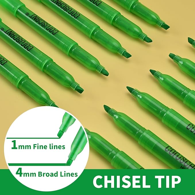 coruscant Green Highlighter,40 Packs of highlighters, Chisel Tip Marking, Quick Drying, No Bleed for Teacher Students Organizing and Coloring in the Classroom, Home, Office-DeskLoop Office