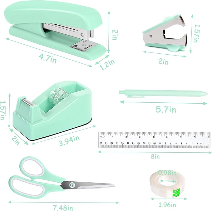 Dimonluce Green Office Supplies, Teal Desk Accessories Accessories - Image 6