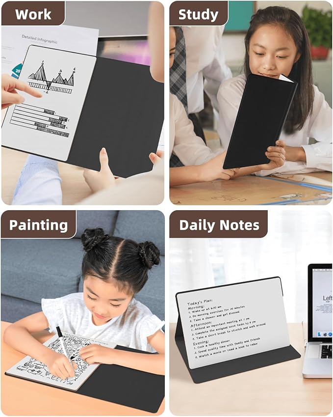 Small Dry Erase Board with Stand for Desk, Portable Reusable Desktop Notepad, 9.5 * 5.9in Memo White Board,Office Home Supplies Desk Accessories MH770 (Rose)