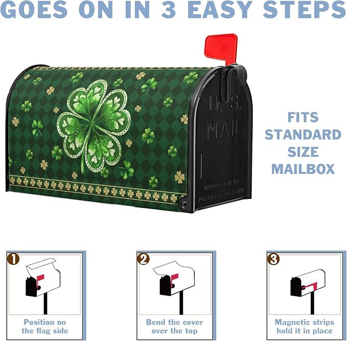 St Patricks Day Mailbox Covers Magnetic Standard Size 21 x18 Inch St. Patrick's - Image 8