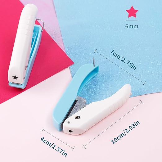 UCEC Star Hole Punch 1/4 Inch Single Puncher, Paper Punches for Crafting, Mini Hole Puncher for DIY Scrapbook Tool, Crafts, Foldable Save Storage Space Small Star Shaped Hole Punch (2 Pack)-DeskLoop Office