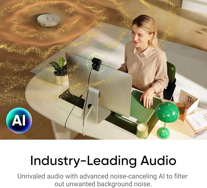 Insta360 Link 2C - 4K Webcam for PC/Mac, 1/2" Sensor, Auto Framing, HDR, AI Noise-Canceling Mic, Gesture Control for Streaming, Video Calls, Gaming, Works with Zoom, Teams, Twitch & More-DeskLoop Office