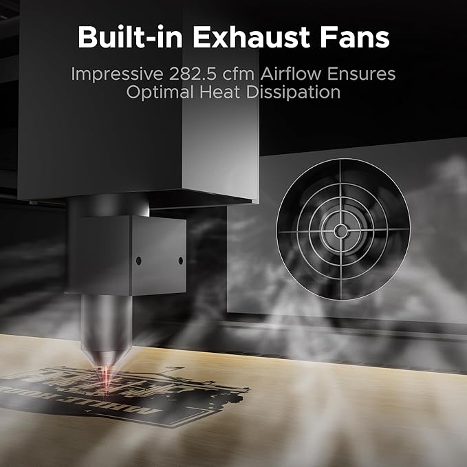 OMTech 55W Polar Lite, Desktop CO2 Laser Engraver and Cutter, 20"x12" Compact Laser Engraving Machine with Built-in Exhaust Fans & 0.5gal Water Tank, Laser Cutting Machine for Wood Acrylic Glass More-DeskLoop Office