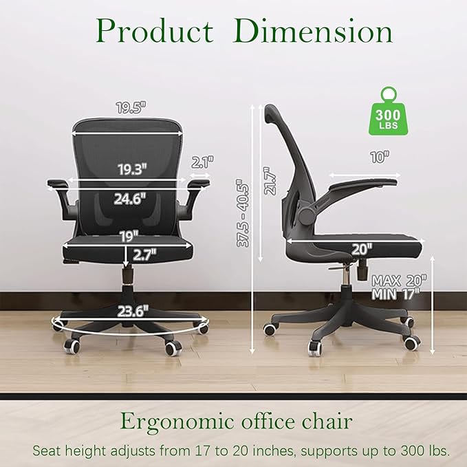 Desk Office Chairs Computer Mesh Chair Executive Chair with Lumbar for Home & Office (05Blcak)-DeskLoop Office