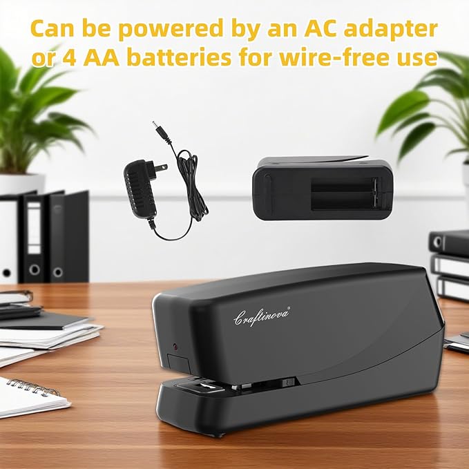 Electric Stapler,Automatic,Inclued 2000 Staples and 1 Staple Remover, Heavy Duty Can Store 210 Staples,AC or Battery Powered Stapler Heavy Duty, 25 Sheet Capacity.-DeskLoop Office