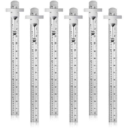 6 Inch 15 cm Pocket Ruler Flexible Precision Stainless Steel Ruler with Detachable Clips Stainless Steel Pocket Clip Scale Gauge Metric British System(6 Pieces)-DeskLoop Office