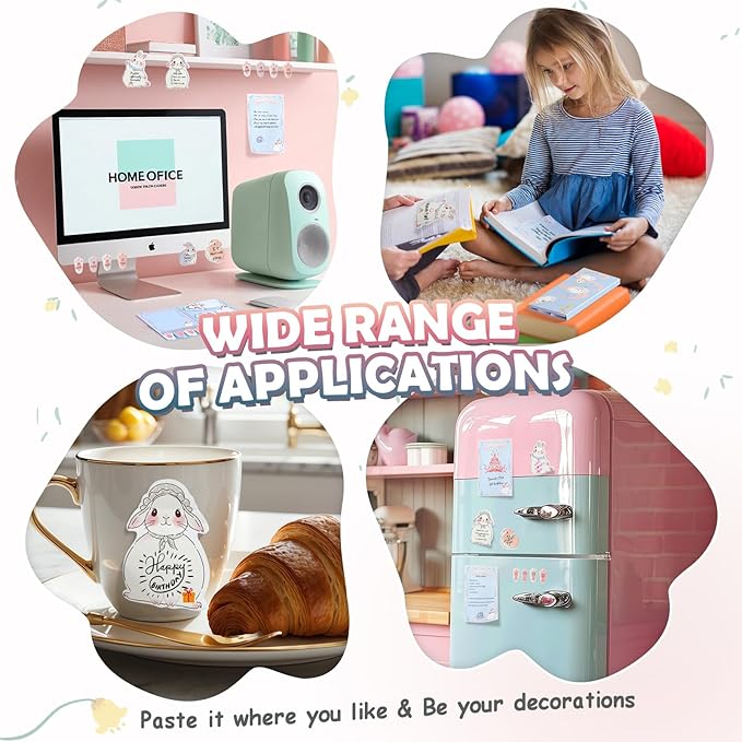Hommie Cute Sticky Notes Set, Sticky Notes Set Planner Dividers, Easter Bunny Self-Stick Memo Pads with Animal Divider Tabs, Bundle Writing Designs for Office, School, Easter Party Supplies-DeskLoop Office