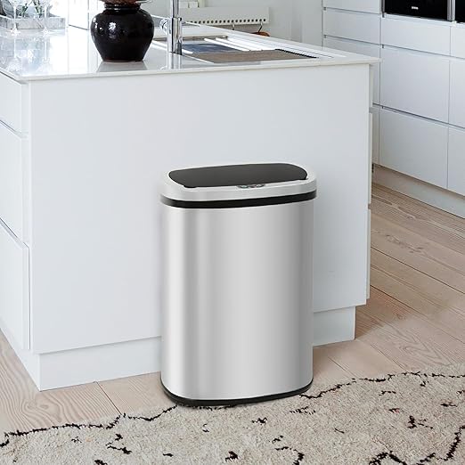 PayLessHere 13 Gallon Automatic Kitchen Trash Can, Touchless Stainless Steel Garbage Can with Lid for Kitchen & Office Waste Bin 50L-DeskLoop Office
