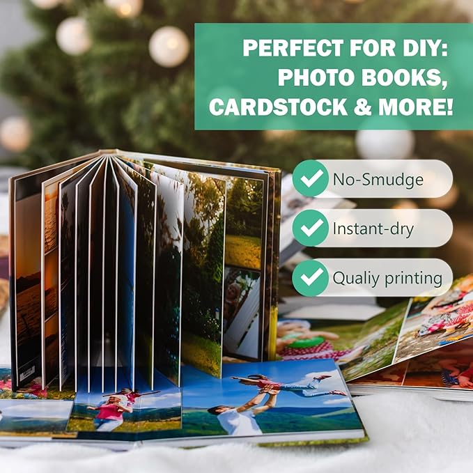 Double Sided Glossy Photo Paper 4x6, Thick Glossy Paper for Cardstock, 100 Sheets 61lb for Inkjet Printer-DeskLoop Office