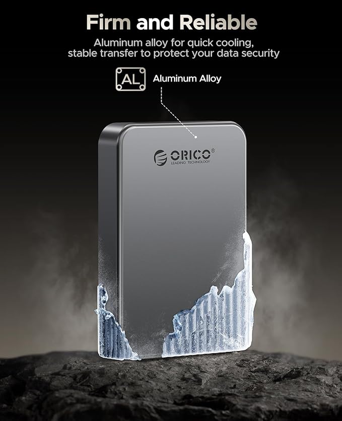 ORICO 512GB Magnetic Portable SSD, Aluminum Alloy, 4K 120 fps ProRes HDR Record and Store, Up to 2000MB/s, External Solid State Drive, Compatible with iPhone 16 Pro Max, Tablet, Computer - K20