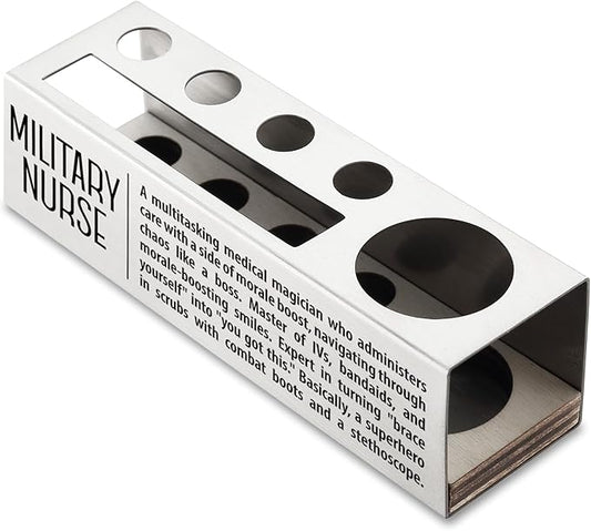 Military Nurse Definition Gifts for Women, Men, Military Nurse Desk Decor Stainless Steel Pen Pencil Holders WCC54-DeskLoop Office