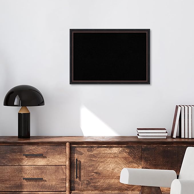 Amanti Art Black Cork Board for Wall, 18x26 Vision Board with Black Wood Frame, Medium Corkboard Office Decor for Home Organization, Casual Corkboard Pinboard to Display Items for Home Organization-DeskLoop Office