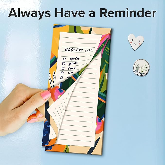 X-bet MAGNET Magnetic Notepads for fridge 120 sheets, grocery list pad for fridge, double gummed paper with color printing, magnetic shopping list pad for fridge (4 pack 30 sheets)-DeskLoop Office