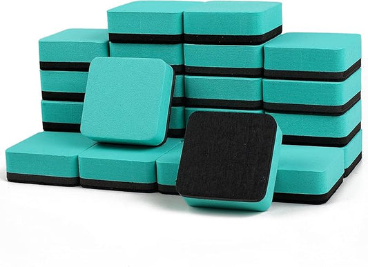 24 Pack Magnetic Whiteboard Dry Erase Erasers Chalkboard Cleansers for Classroom, Home and Office (Green)-DeskLoop Office