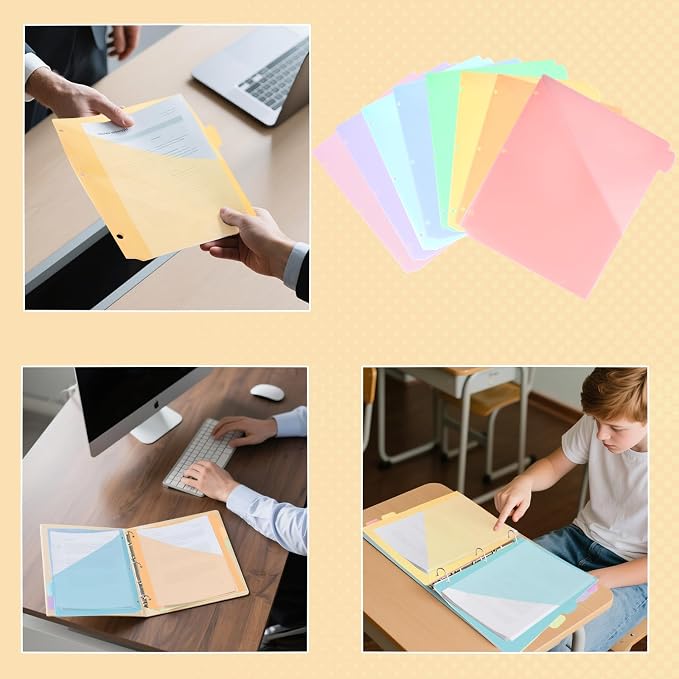 Binder Dividers with Tabs and Pockets, Letter Size - Image 7