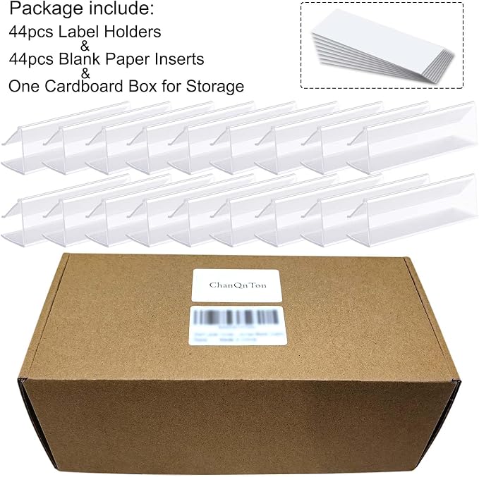 Shelf Label Holder, ChanQnTon 44PCS 3X7/8'' Shelf Labels, Tag Ticket Sign Label - Image 6
