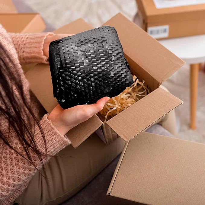 Black Honeycomb Packing Paper for Moving Breakables, 15 Inch x 100 Feet. Fragile Shipping Supplies. Perforated Packing Materials for Fragile Items. Moving Paper Wrap. Eco Friendly Packaging-DeskLoop Office