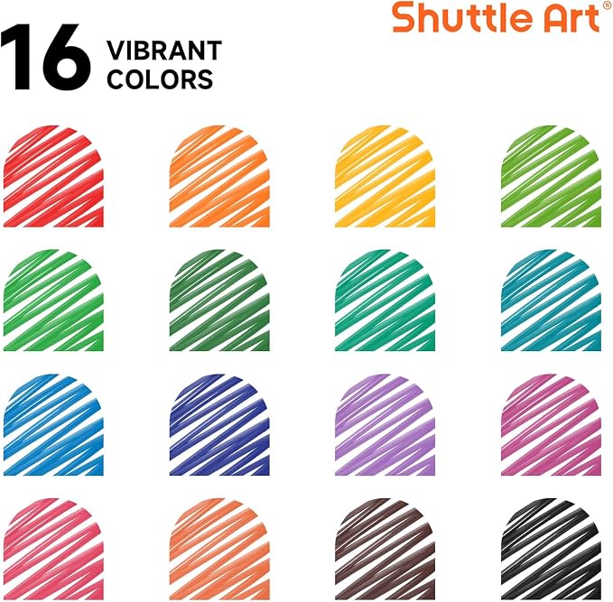 Shuttle Art Dry Erase Markers, 16 Colors Whiteboard Markers,Fine Tip Dry Erase Markers for Kids,Perfect For Writing on Whiteboards, Dry-Erase Boards,Mirrors,Calender, School Office Supplies-DeskLoop Office