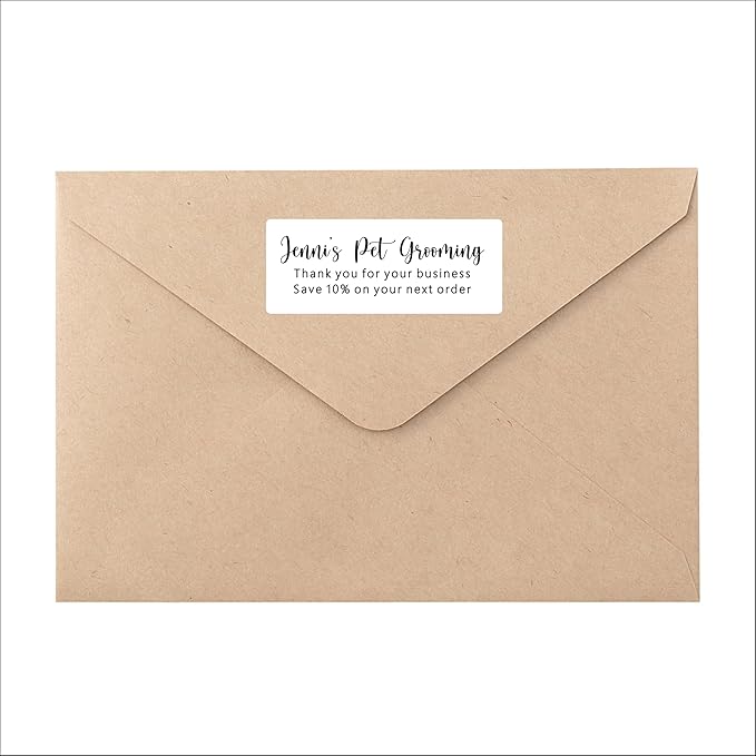White Address Labels - Personalized Return Address Labels, Mailing and Shipping Stickers for Envelopes, Packages, Business, Home Use (Chic Script)-DeskLoop Office