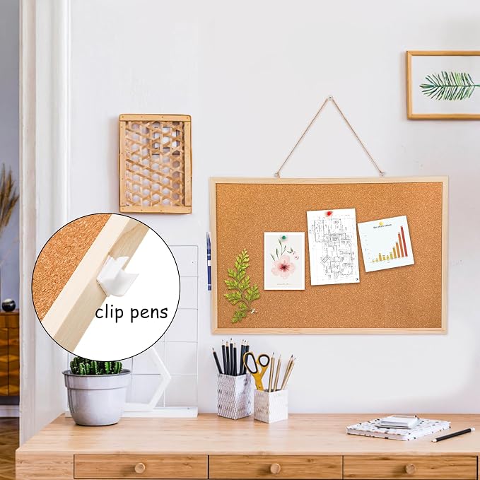 Lyellfe 3 Pack Cork Boards for Walls, Push Pins, Thick Notice Board for Office - Image 7