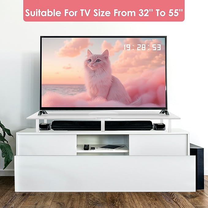 Dual-Monitor-Riser-Stand-For-Desk, Large Monitor Stand Riser For 2 Monitors With Adjustable Length Angle, Double Computer Riser For Desktop Organizer, Monitor Shelf Riser-DeskLoop Office