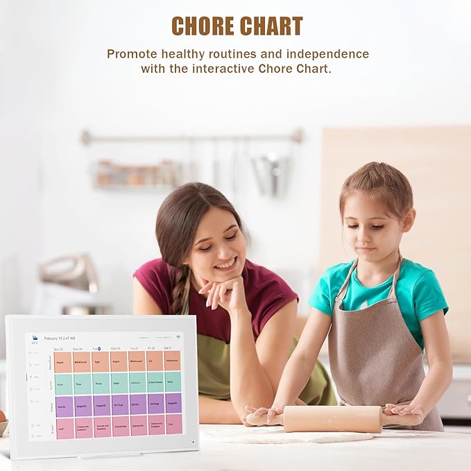 15.6-inch Wall Digital Calendar,2025 Smart WiFi Calendar & Chore Chart,Full HD Touchscreen Interactive Display for Family Schedules-Wall/Desk Mountable Planner,Meeting Reminders & Deadline Tracking-DeskLoop Office
