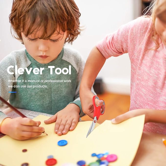 Scissors Bulk 60-Pack, Taotree 8" All Purpose Scissors, Soft Comfort-Grip Stainless Steel Sharp Shears for School Supplies Office Desk Home, Classroom Teacher Sewing Fabric Craft, Right/Left Handed-DeskLoop Office