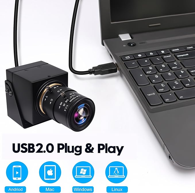 SVPRO 4K USB HDMI Camera Manual Zoom Webcam for Close Up with 2.8-12mm Variable Lens,Plug and Play Camera for Industrial,Streaming and Home Video-DeskLoop Office