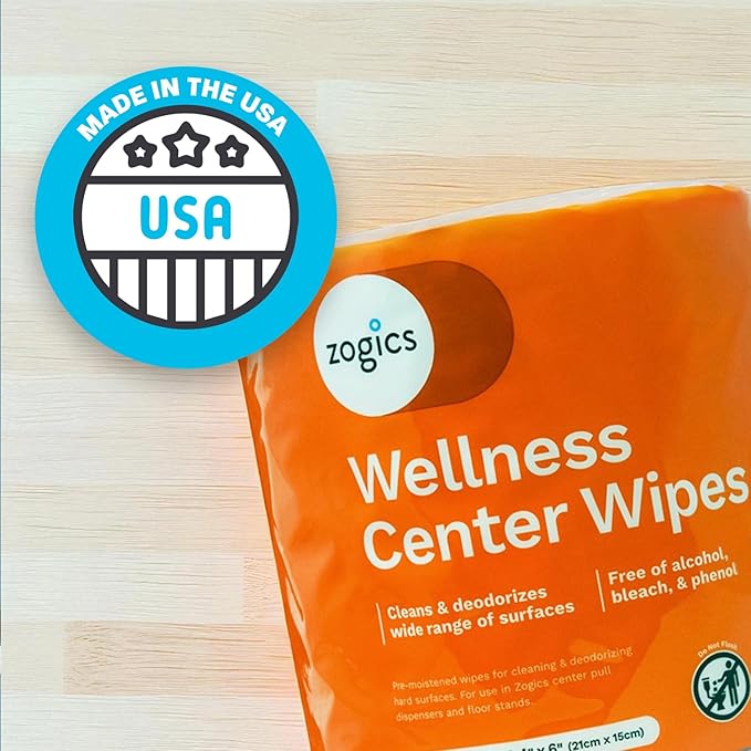 Zogics Wellness Center Cleaning Wipes – Gym Wipes for Cleaning Surfaces and Equipment, Durable and Safe Pre-Saturated Wet Wipes (1 Roll of 1,150 Wipes)-DeskLoop Office