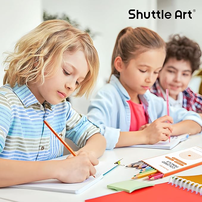 Shuttle Art 720 Colored Pencils Bulk, 12 Vibrant Colors, Pack of 60, Pre-sharpened Coloring Pencils, Wood Colored Pencil for Kids Teachers, Classroom Essentials, Back to School Supplies-DeskLoop Office