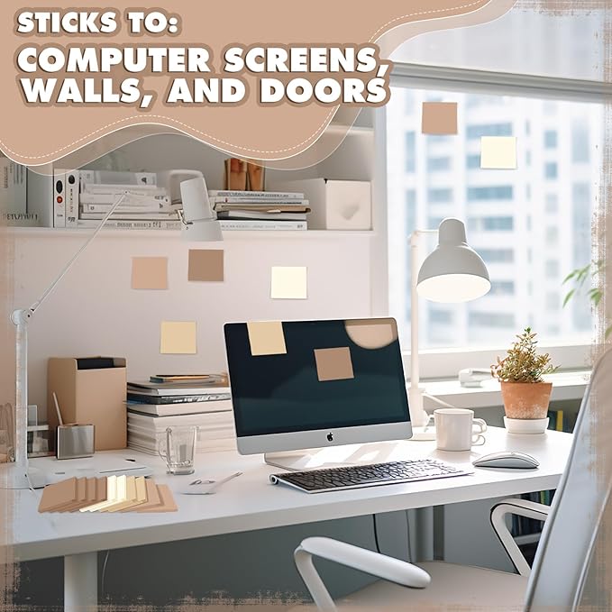 Fainne 24 Pack Sticky Notes Bulk Back to School Supplies Self Stick Note Pads Paper Memo for Office First Day of School Student Teacher Essentials (2 x 2 Inches,Simple Color)-DeskLoop Office