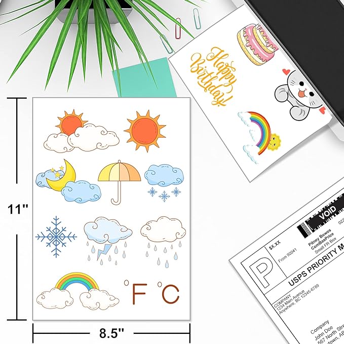 BESTEASY Sticker Paper 8.5" x 11" Full Sheet Label Stickers for Laser & Inkjet Printers, Self-Adhesive Paper Shipping Labels (8000 Sheets,8000 Labels)-DeskLoop Office