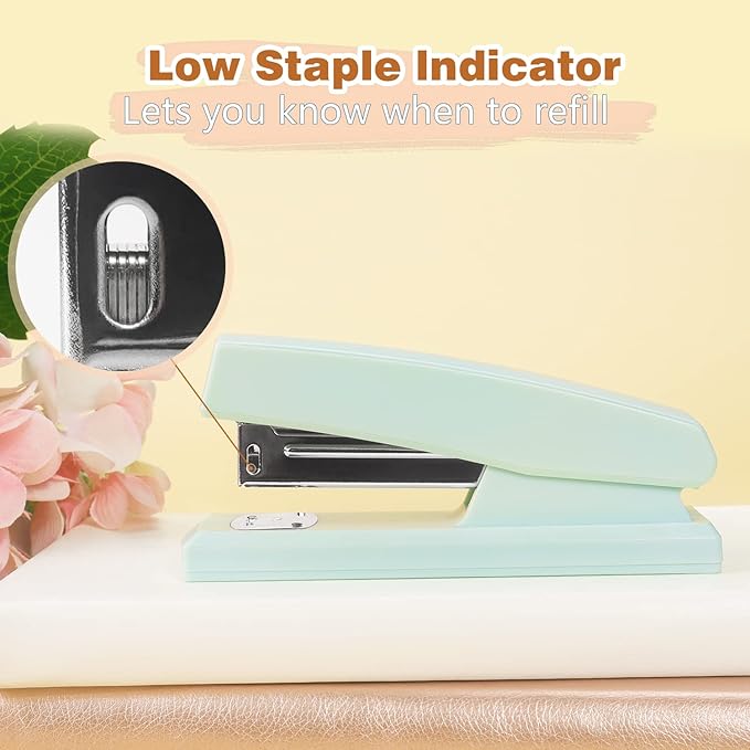 Tamaki Stapler, Office Stapler, Small Staplers for Desk, Green-DeskLoop Office