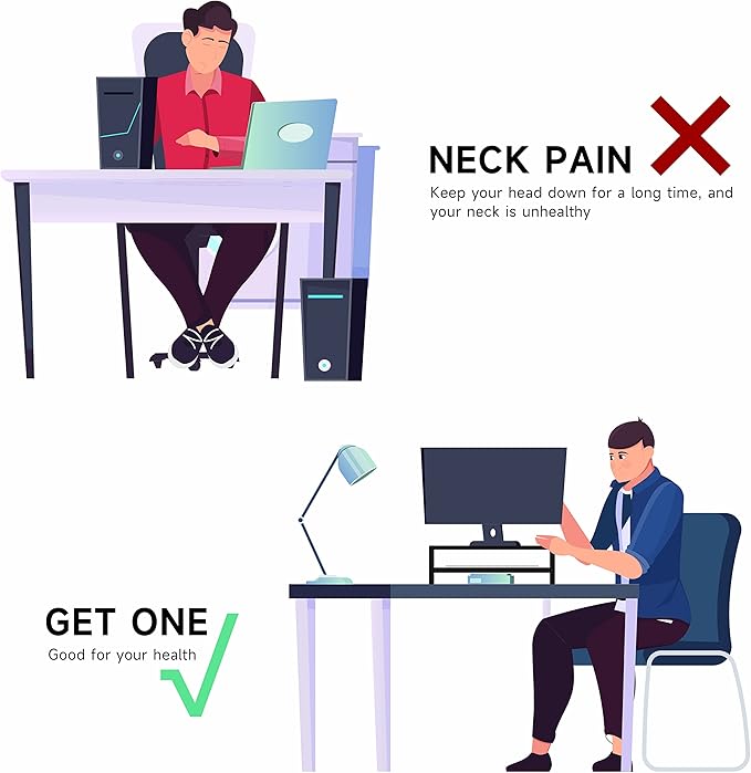 FITUEYES Monitor Stand - 2 Tier Computer Monitor Riser Shelf, Wood Desktop Stand for Laptop Computer Screen, Desk Organization, Office Supplies-DeskLoop Office